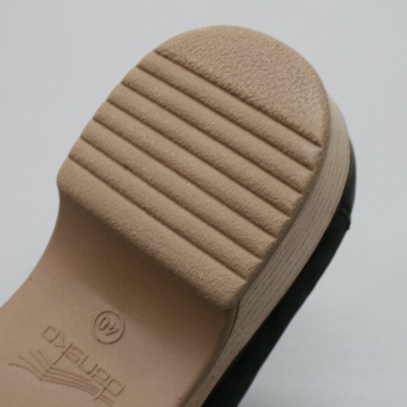 Dansko 40 Ladies 9.5-10 Britney Black Burnished Shoes Clogs Sandals Mules Slides - Picture 10 of 12